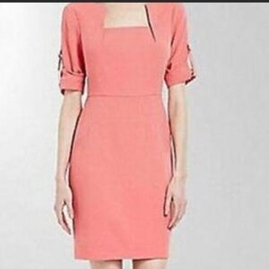 BCBG MAXAZRIA square neck coral dress size pink